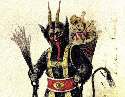 Krampus means “claw,” and this creature is described as having a demonic appearance.  This creature has its origins in German folklore